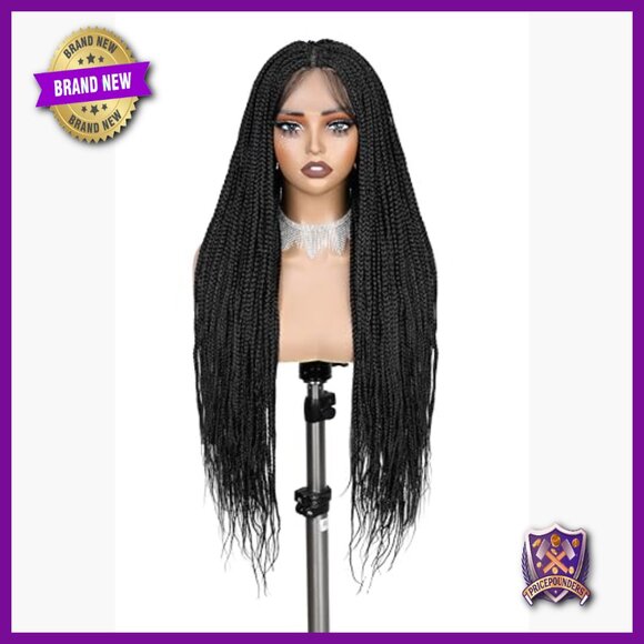 32 Inch Synthetic Knotless Box Braid Wig with Baby Hair Full Lace